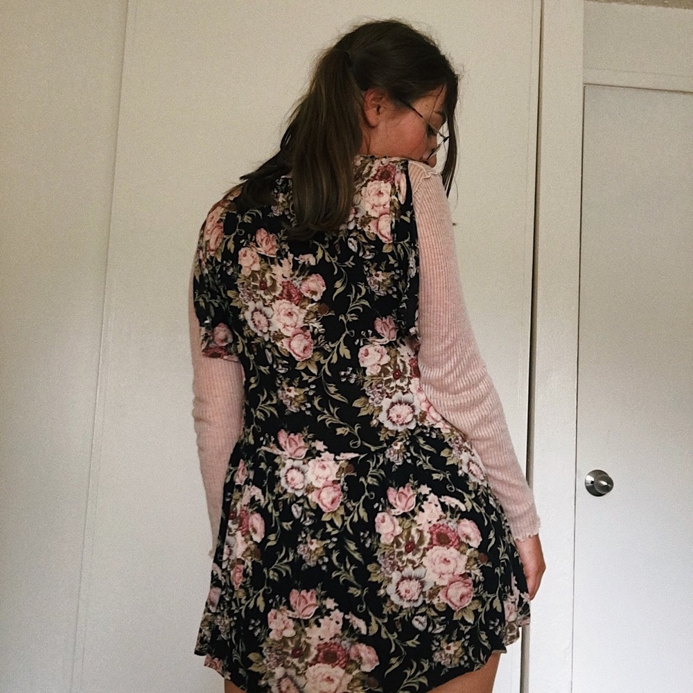 Floral Babydoll Mini Dress - Picture 2 of 4